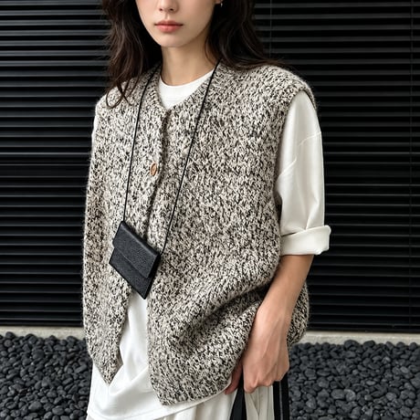 nuance color knit vest　NK2565