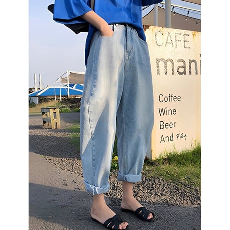 high waist wide denim pants　NK2764
