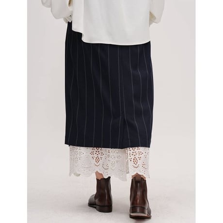 lace hem stripe skirt　NK2642