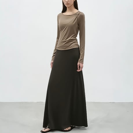 asymmetric layered long sleeve tee /2color　NK2339