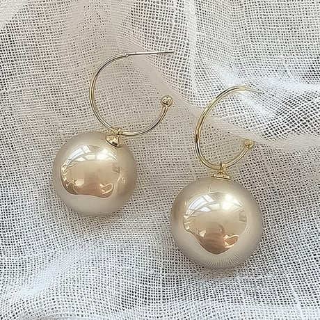 big pearl hoop earrings　NK2238