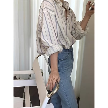 multi-stripe overshirt　NK2673