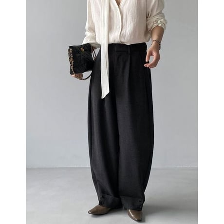 roll-up button hem tuck wide pants　NK2646