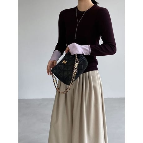 color block cuff knit top /4color　NK2766