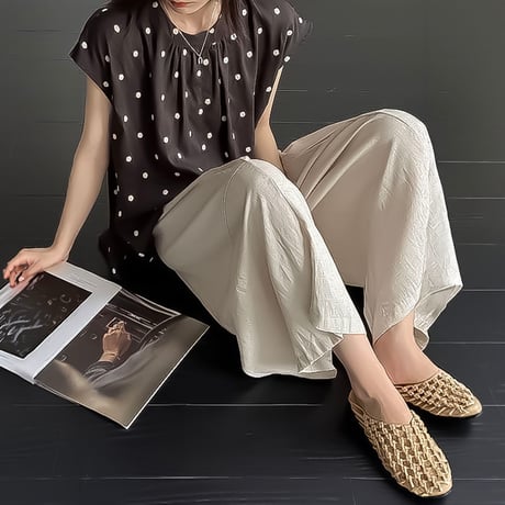 relaxed tuck wide pants /2color　NK2392