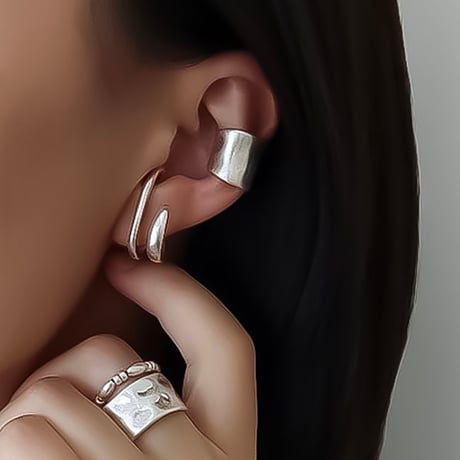 matte wide ear cuff two piece set /2color　NK2227