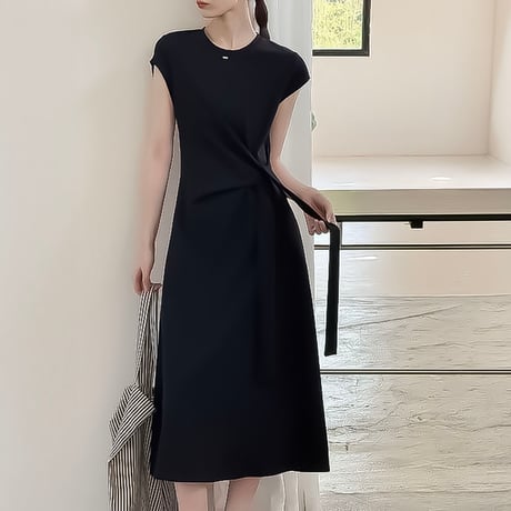 twist knot relaxed maxi dress /2color　NK2394