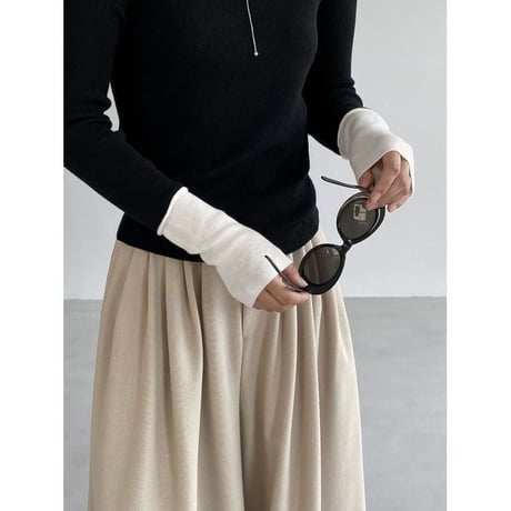 color block cuff knit top /4color　NK2766