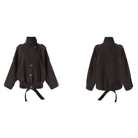 stand collar belt jacket /2color　NK2769