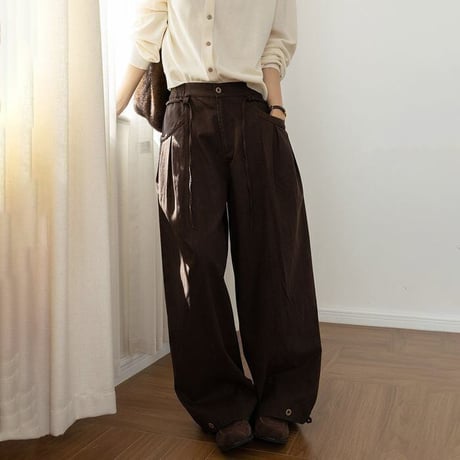 design tuck wide pants　NK2598