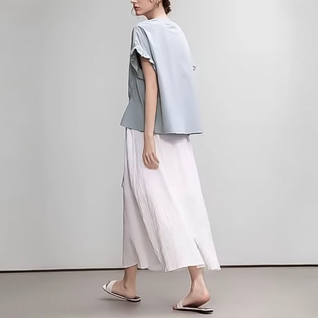 ruffle sleeve drawstring tee /3color　NK2243