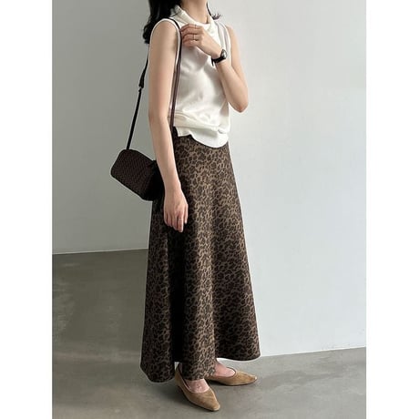 leopard a-line skirt　NK2608