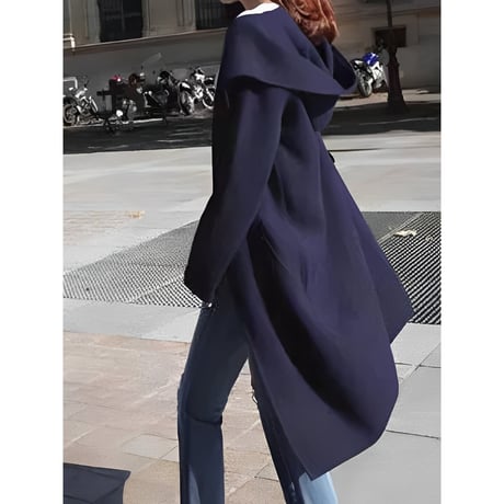 hooded long knit cardigan　NK2678
