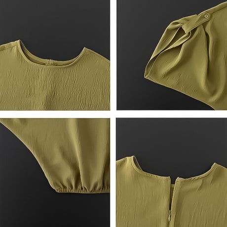 gathered sleeve dolman blouse /2color　NK2390