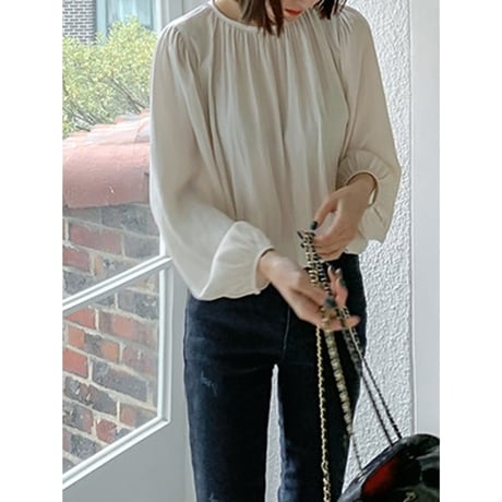 gathered-neck blouse　NK2675