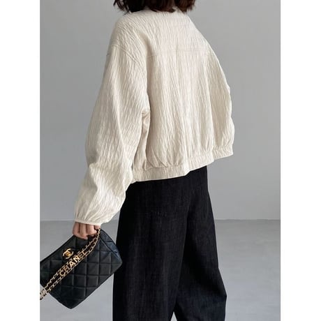 crinkled no collar jacket /3color　NK2765