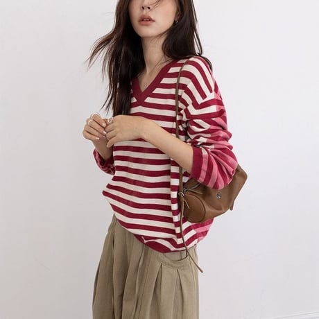 color block border pullover　NK2611