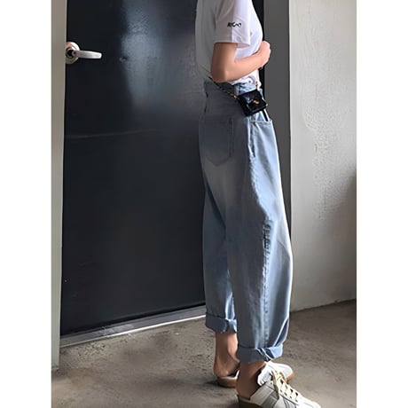 high waist wide denim pants　NK2764