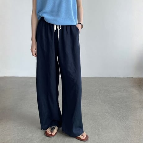 relaxed linen wide pants /5color　NK2379
