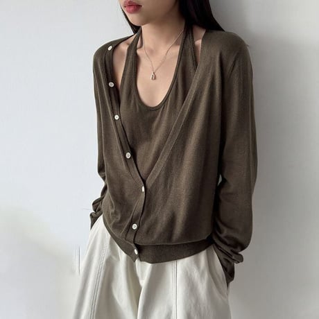 layered design knit top　NK2613