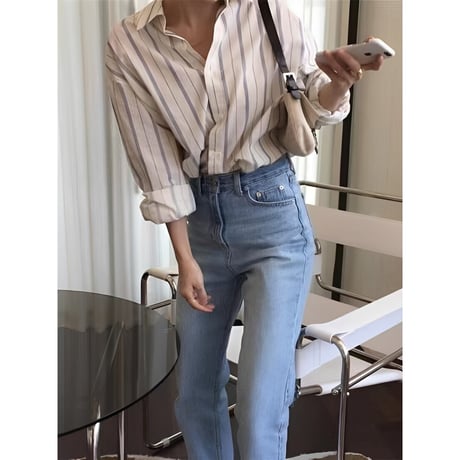 multi-stripe overshirt　NK2673