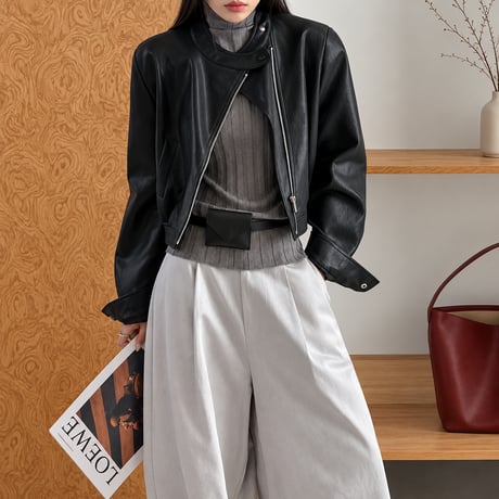 eco lether zip-up jacket　NK2570