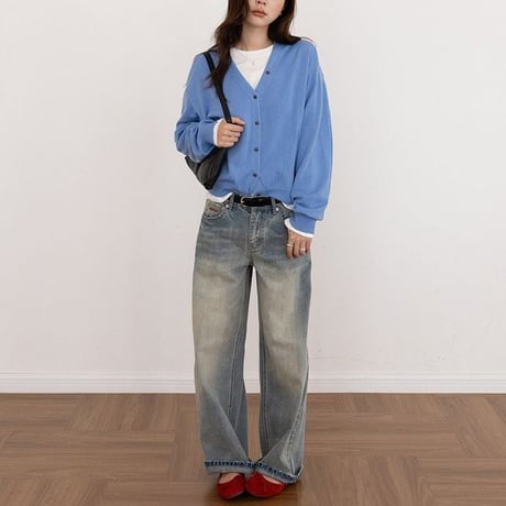 v-neck knit cardigan　NK2621