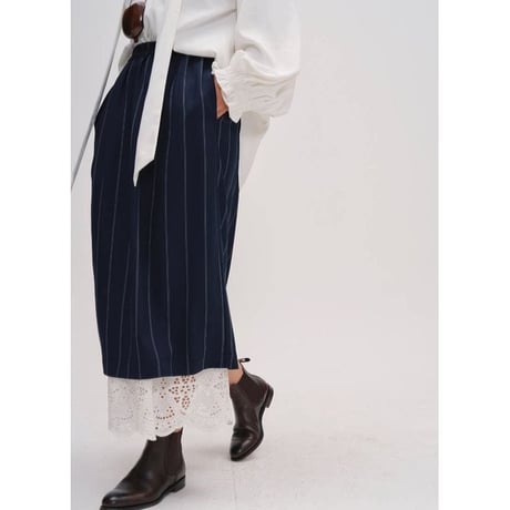 lace hem stripe skirt　NK2642