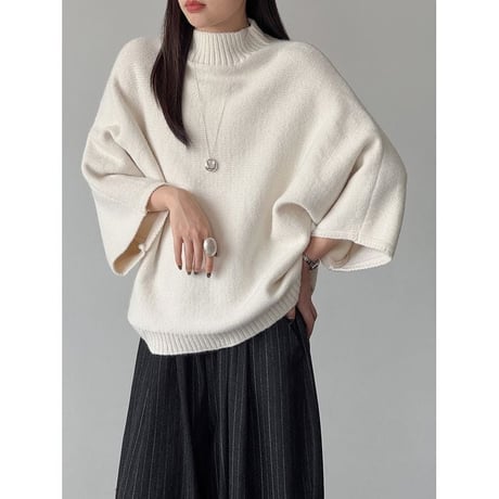 wide sleeve knit pullover/2color　NK2660