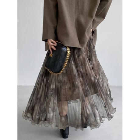 nuance sheer pleated skirt　NK2770