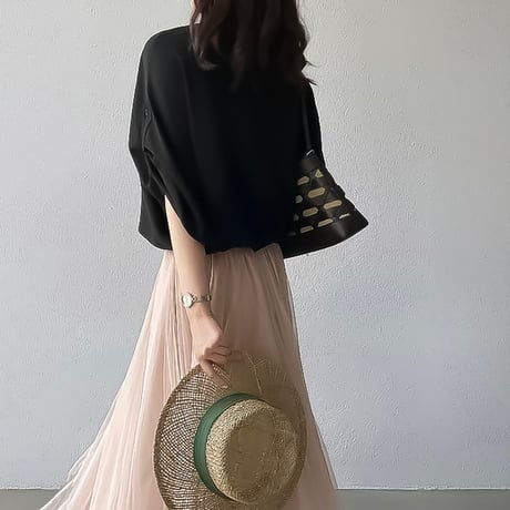 gathered sleeve dolman blouse /2color　NK2390