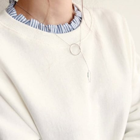 sweat shirt stripe blouse docking pullover /2color　NK2694