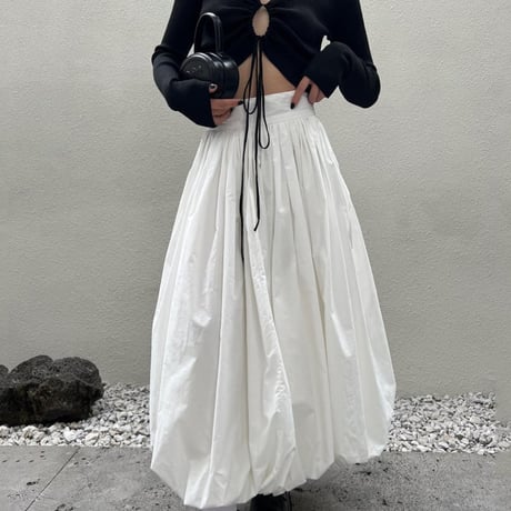 gathered high waist balloon skirt /2color　NK2697