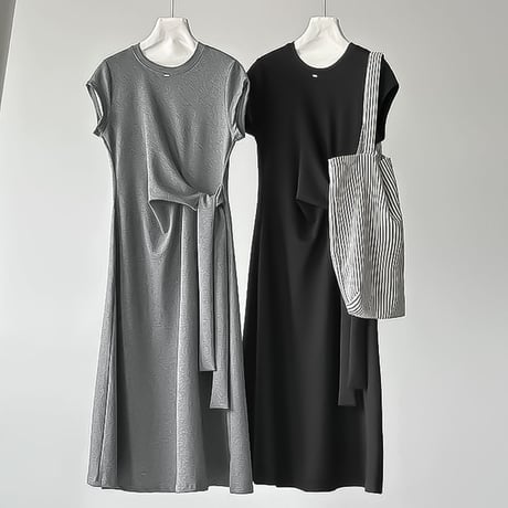 twist knot relaxed maxi dress /2color　NK2394
