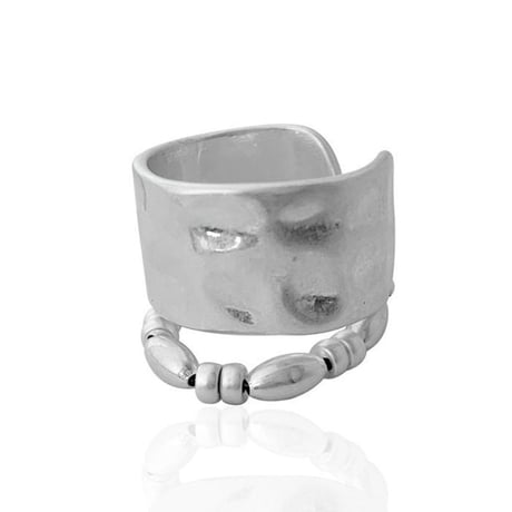 textured wide open ring /2color　NK2320