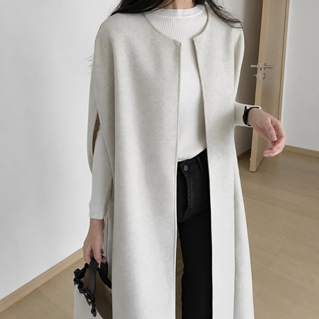 long cape gilet coat 3color/　NK2505