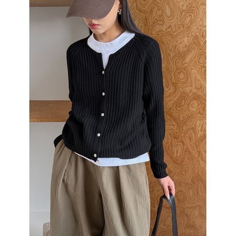 rib knit cardigan/4color　NK2662