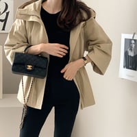 hooded jacket with drawstring waist /3color　NK2667