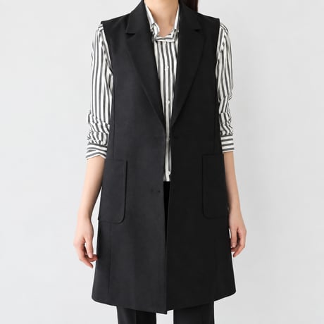 back slit tailored long vest　NK2510