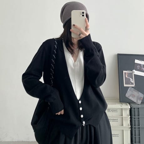 deep v neck button cardigan　NK2768