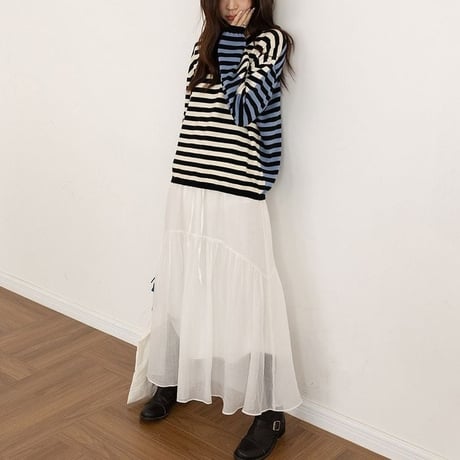 color block border pullover　NK2611