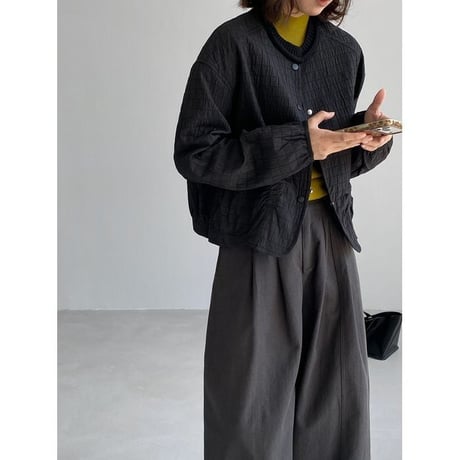crinkled no collar jacket /3color　NK2765