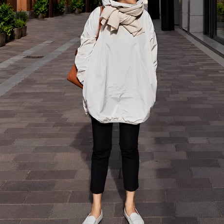 balloon hem hooded tunic　NK2498