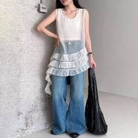 tiered ruffle sheer vest /2color　NK2290