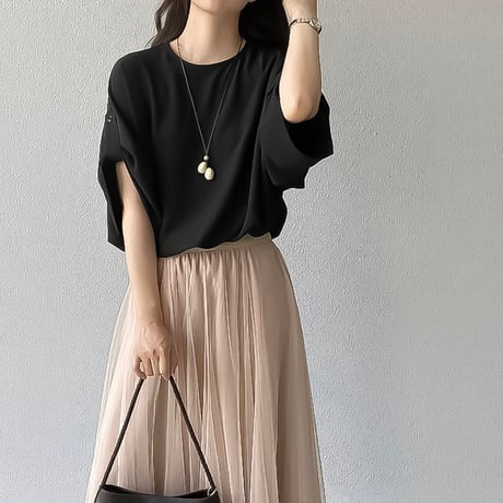 gathered sleeve dolman blouse /2color　NK2390