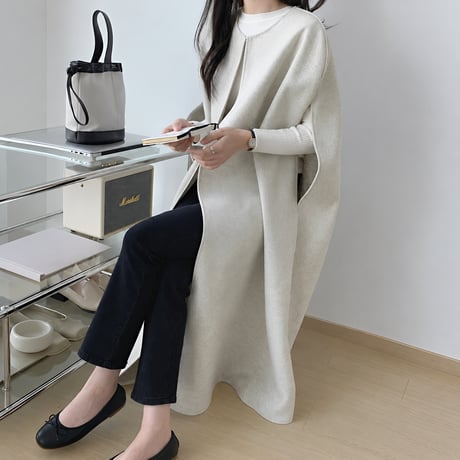 long cape gilet coat 3color/　NK2505