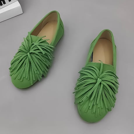 fringe tassel suede loafers /4color　NK2234