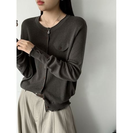 button cuffs knit cardigan　NK2619