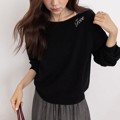 lettering knit pullover　NK2605