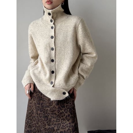 high neck knit cardigan /2color　NK2607